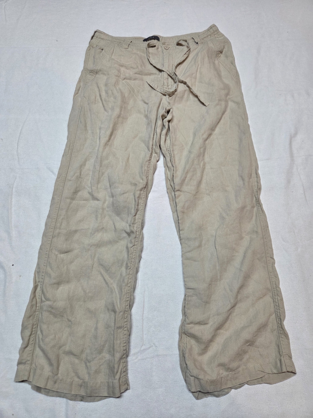 Apt. 9 Men's Beige Linen Drawstring Pants 32x30